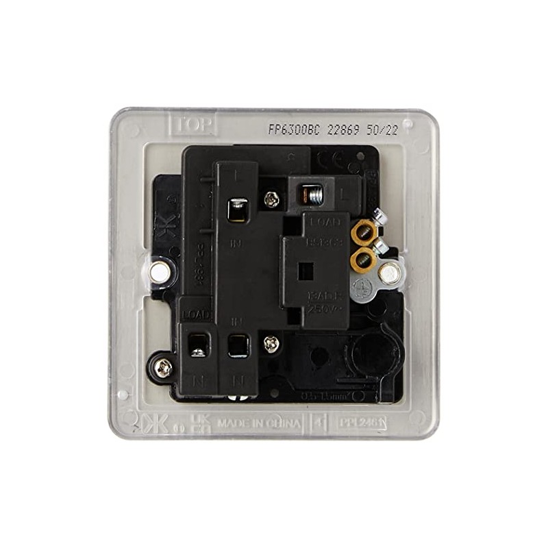 Knightsbridge FP6300BC FPAV6300BC Flat Plate 13A Switched Fused Spur Unit-Brushed