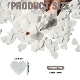 Dncvb White Confetti 100g Wedding Confetti 10000 Pcs Heart Confetti Wedding Confetti Biodegradable Romance Table confetti Paper confetti For Wedding, Valentines, Birthday Table Decoration