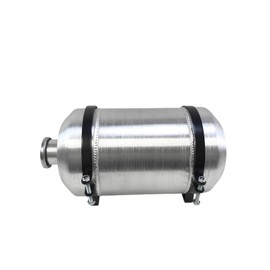 JSD 2.9 Gallon Overall 8" x 14" Aluminum Round Small Fuel tank Spun Fuel Gas Tank Cell + Bracket Vertical Fill 1/4" NPT