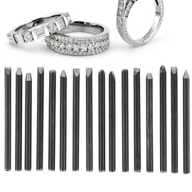 Metal Anvil Chisel, Punch Stamp Mold, Equipment Kit for Jewelry Processing Making Carving Tools + Professional Carving Tools (16pcs)