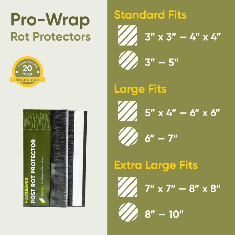 Postsaver Pro-Wrap Large | Packs of 5 | Fits 5x5”