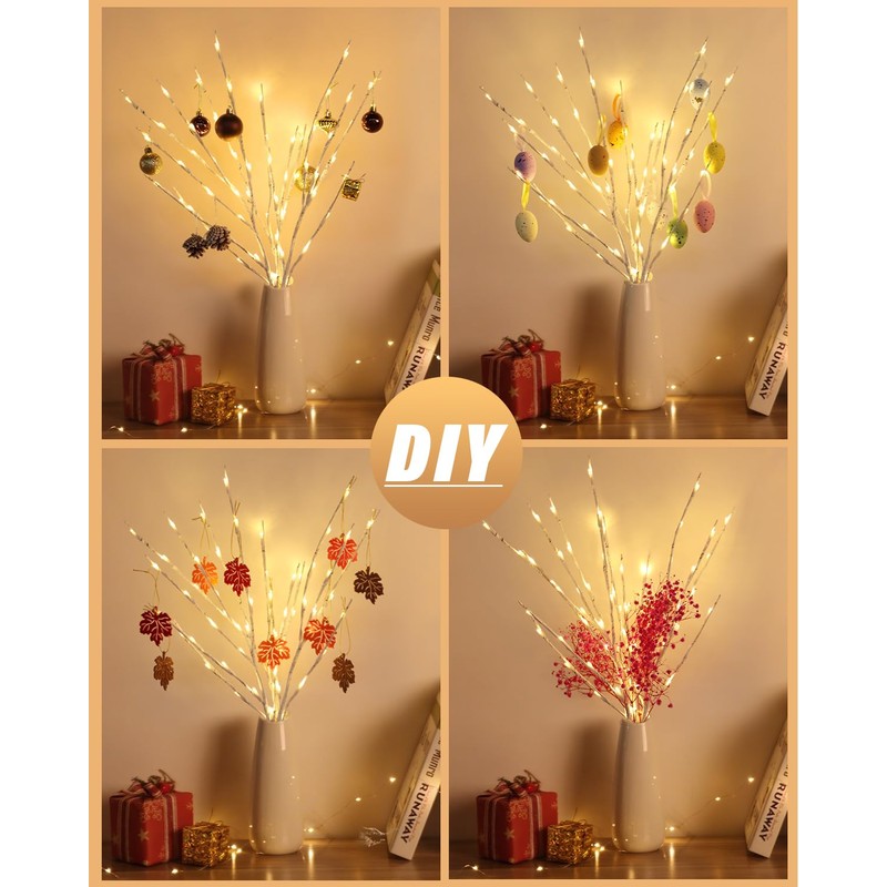 Kinamy LED Tree, Set of 3 Light Trees, 60 LEDs,
