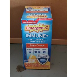 Emergen-C (BB 05/26) Emergen-C Immune Plus 1000mg Super Orange Vit C, D & Zinc - 30 ct.