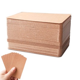 Pack of 200 Blank Kraft Paper Cards, 6 Colours, DIY Paper Cards, Word Cards, Index Cards, Note Cards, Business Cards, Flashing Cards, Memory Cards (Brown)