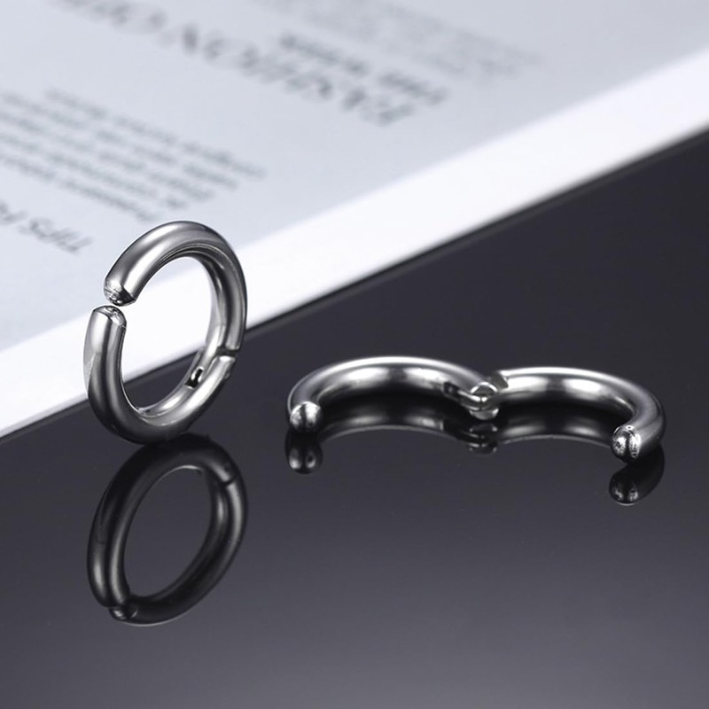 TEOZBLU 3 Pairs of Stainless Steel Clip On Ear Studs