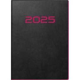 rido/idé Pocket Diary Model Perfect/Technik I (2025), 2 Pages = 1 Week, A6, 208 Pages, PU Cover, Flexible, Black