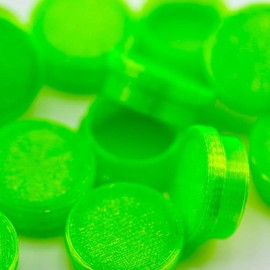 Flexible Vial Caps fits on Vial Bottle  – Covers Vials from dirt dust when not in use (3ml, 5ml, 30ml, 50ml, 100ml) Colorful Options Icy Pink Green Blue Purple Clear Black Essential Oils:_Neon Green_5-100ml 10 Pack