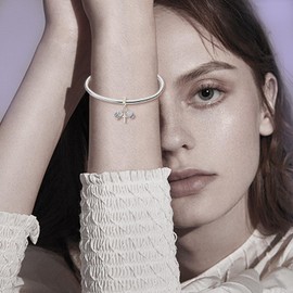 Famuan Bibelengelkreuz Charm 925 Sterling Silber Anhänger für Frauen Armbänder Muttertag Valentinstag Geburtstag Weihnachten Geschenke für Mädchen Familie Freunde