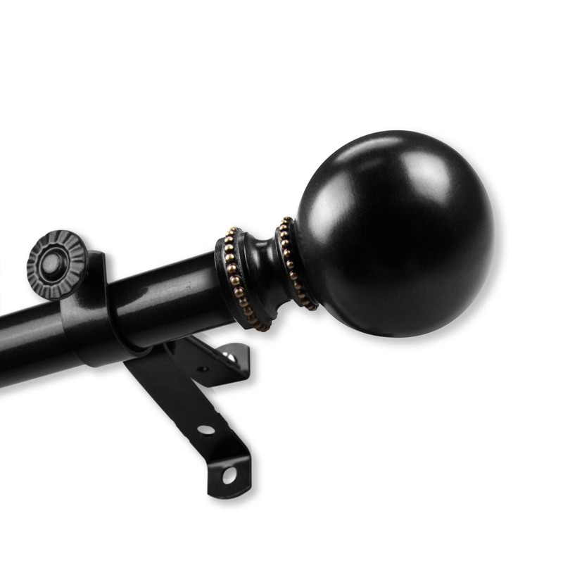 13/16" Jodi 5-Sided Bay Window Curtain Rod - Black