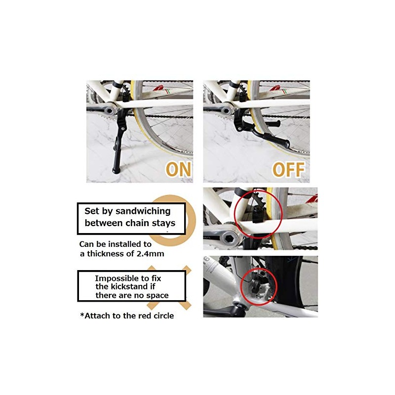 GORIX Bike Kickstand Side Road Mountain Bicycle Adjustable Portable (Flamingo(Global