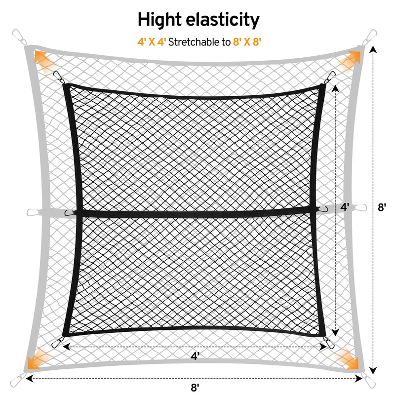 TAUYANG Cargo Net for Pickup Truck Bed for Dodge Ram