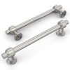Amerdeco 10 Pack Brushed Satin Nickel Cabinet Pulls 5 Inch(128mm)