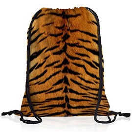 style3 Tiger Fur Pattern Print Back Backpack Bag Gym Bag Sport Jute Bag Tiger Fur, brown, Rucksack