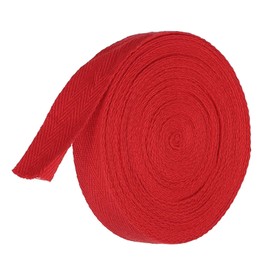 TA-VIGOR Cotton Twill Tape Ribbon 20mm, 10 Yards Bias Binding Tape Bunting Tape Soft Natural Herringbone Webbing Tape Roll for Sewing Dressmaking Gift Wrapping DIY Craft, Red