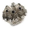 Avalaya Crystal 'Starburst' Flex Ring In Silver Tone - Size