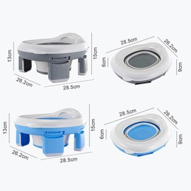 NAJMECHOY Children's Toilet Collapsible Outdoor Travel Potty Baby's Pee Pail Portable Toilet (Gray)