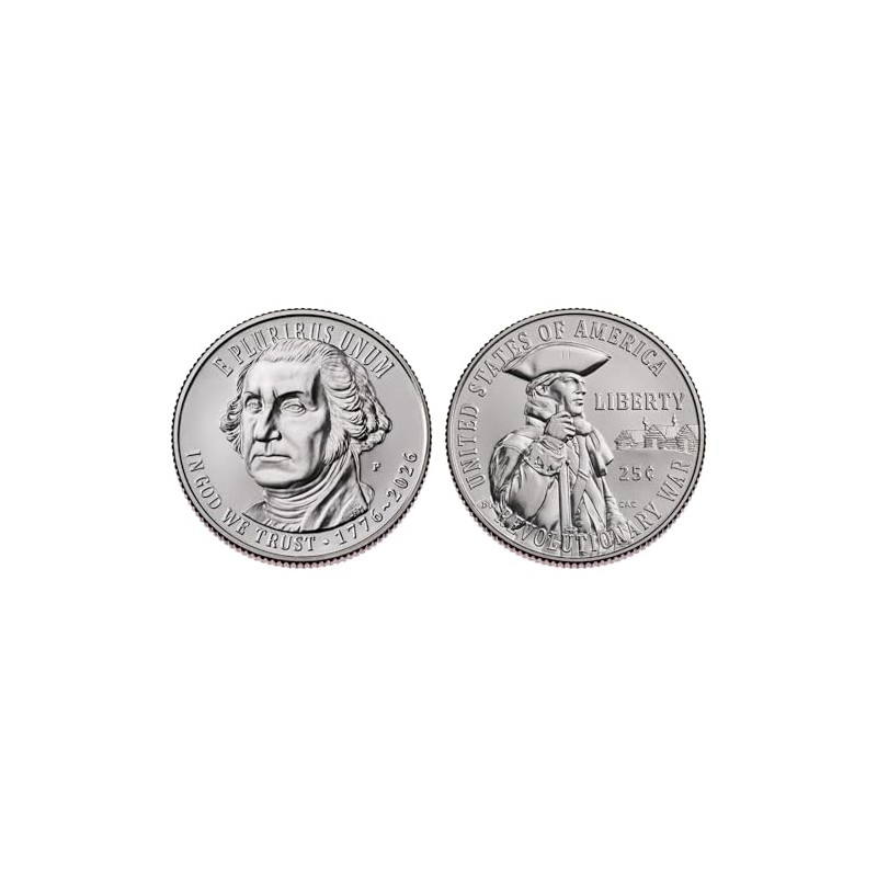 Semiquincentennial Quarters 2026 P & D Revolutionary War Quarters, 2