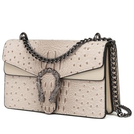 MYHOZEE Crossbody Bags for Women,Trendy Leather Shoulder Purses Ladies Cross Body Bag Beige