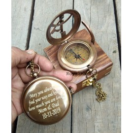 Engraved Compass Antique Compass Custom Gift Brass Compass Gift for Graduation, Anniversary, Baptism, Retirement - Vintage Style Working Compass