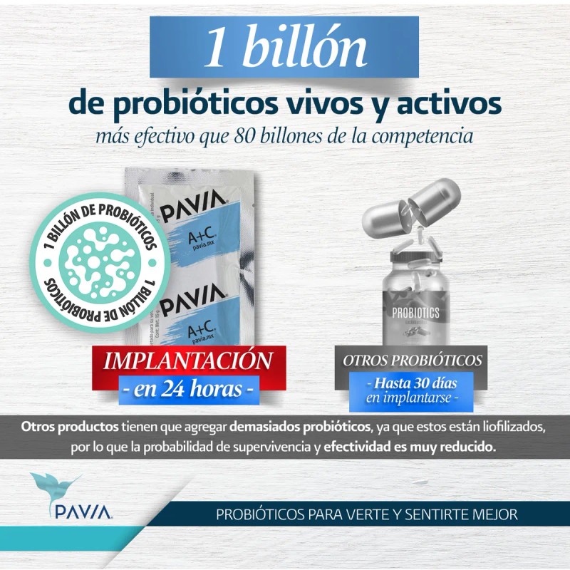 Probiticos Pavia con 1 billn vivos y activos L. Acidophilus