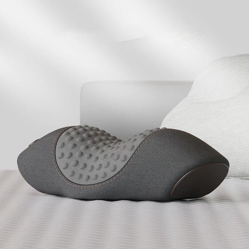 Heated Neck Support Pillow Massaging Memory Foam Breathable Cylinder Heated