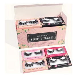 Magefy 20 Pares De Pestañas Postizas 3d Mixtas Natural Con Caja .Pestañas 3d/Extensiones De Pestañas/ 20 Pares Con Caja/kit de pestañas/kit para pestañas/Suave y ligero