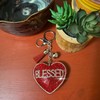 Popfizzy Red Blessed Keychain Accessories, Backpack Key Chain, Rhinestone Purse