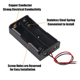 AEDIKO 10pcs 2X AA Battery Holder 2x1.5V AA Battery Holder 3V AA Battery Holder with Wires