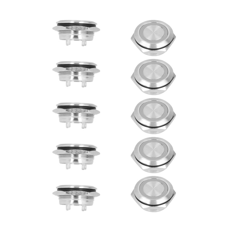 5Pcs Momentary Push Button Switch Metal Auto Reset Ultra Thin