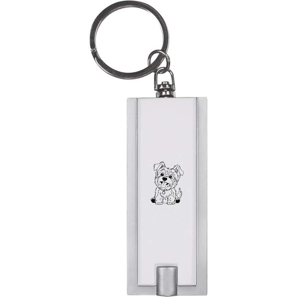 Azeeda 'Happy Yorkshire Terrier' Keyring LED Torch (KT00042533)