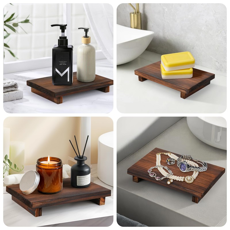 Wood Riser Tray Soap, Stand Soap Tray for Kitchen Sink,