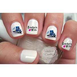 Truckers Wife Semi Truck Nail Art Decals Set 2