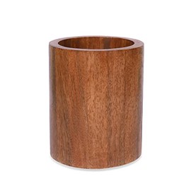 EDHAS Natural Mango Wood Cooking Utensil Holder for Countertop, Spoons, Cooking Tools, etc. (12.7cm x 12.7cm x 15.24cm)