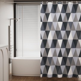 AwmnSrman Shower Curtain - Waterproof Bathroom Shower Curtain with 12 Shower Curtains Hooks, Quick-Drying Modern Elegant Design Polyester 180 x 180cm