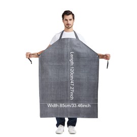 Nanxson Mens Thick Rubber Waterproof Oil Resistance Industrial Workshop Protective Working Apron CF3024 (blackwhite)
