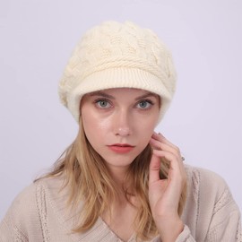 Rayson Women's Winter Knitted Hat for Women Elegant Beret Hat Soft and Breathable Suitable for Keeping Warm in Winter Sun Protection Outdoor, beige