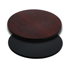 Flash Furniture Glenbrook 30'' Round Table Top with Black or Mahogany Reversible Laminate Top