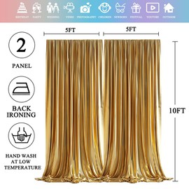KUKUSOUL Gold Backdrop Curtains for Parties Drapes for Wedding Hanging Drapes Birthday Party Decorations Prom Backdrop 10x10ft KUMTDJ100