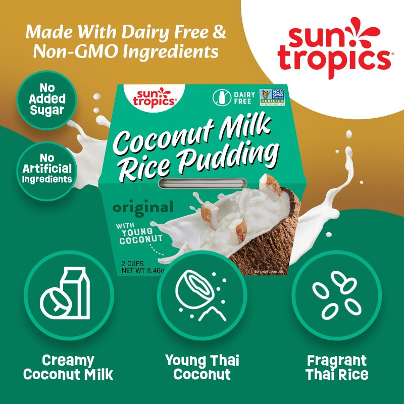 Sun Tropics Coconut Milk Rice Pudding Pack of 6 Dairy