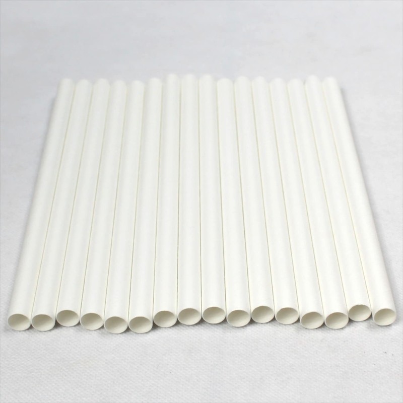White Paper Straws (10mm x 200mm) - Pack Size 200