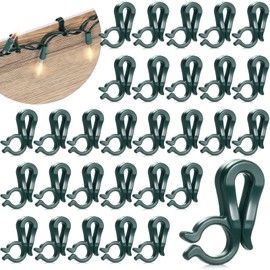 120 Pcs Christmas Light Clips Outdoor Hang Plastic Hook, Green