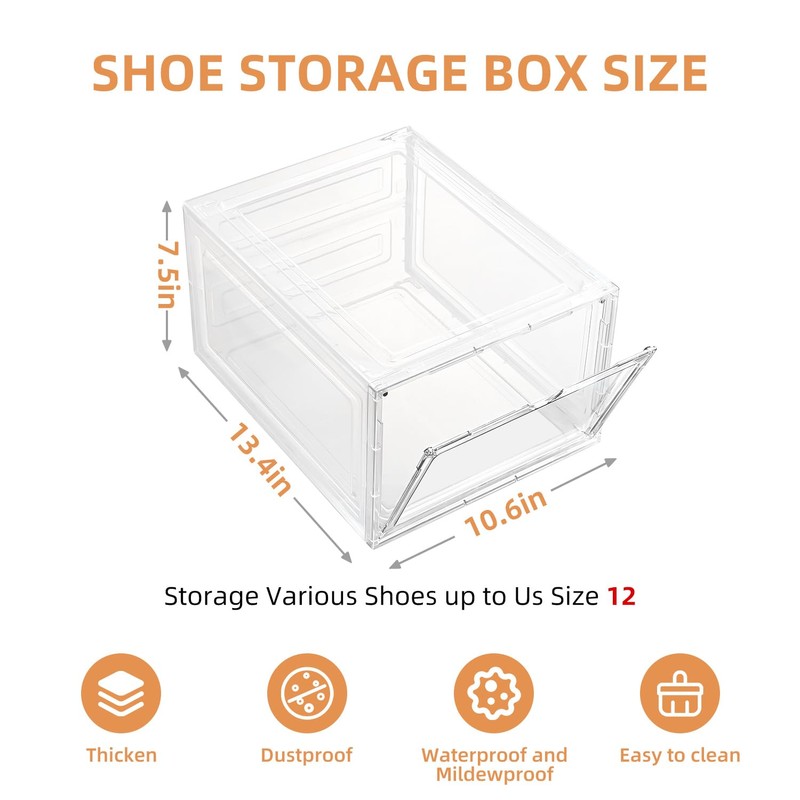 Uni HIMO 12pack Shoe Organizer,Thicken & Sturdy Shoe Boxes with