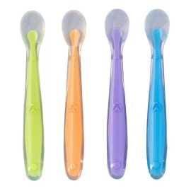 Papu Baby 4 Cucharas De Silicón Con Estuche Papubaby Colores Variados