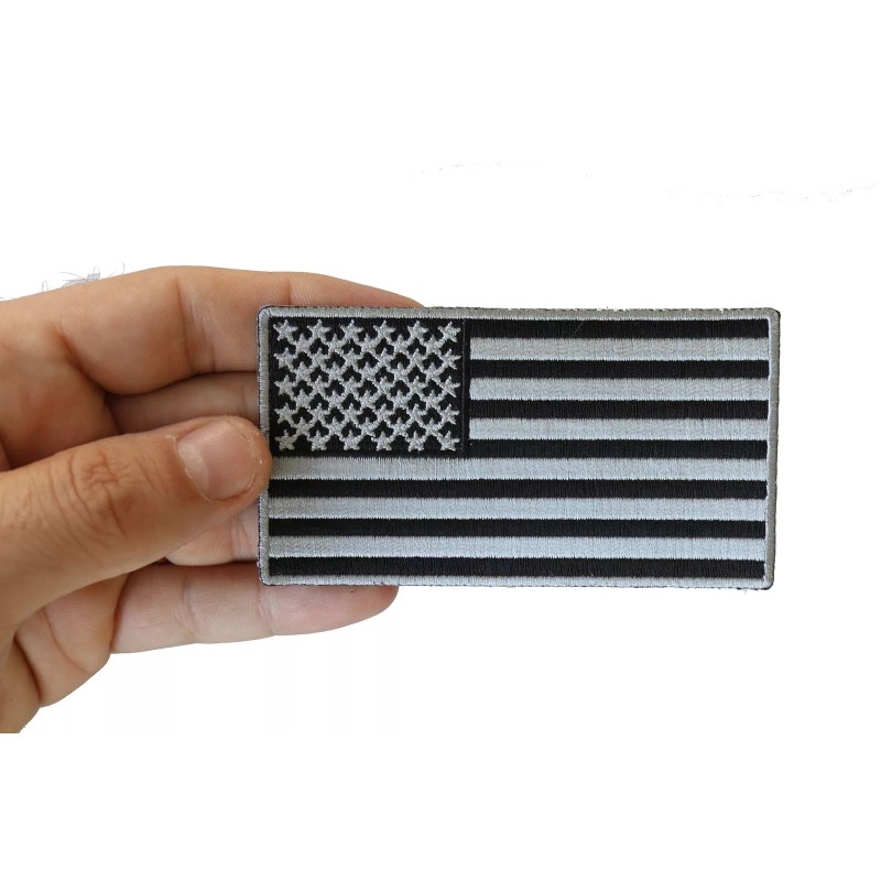 Ivamis US Flag Patch Black and Gray 4 Inch- 4x2.2
