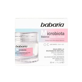 Babaria - Crema Hidratante Facial Microbiota con Activo Prebiótico y Rambután | Equilibra la Microbiota Natural y Refuerza la Barrera Cutánea | Difumi