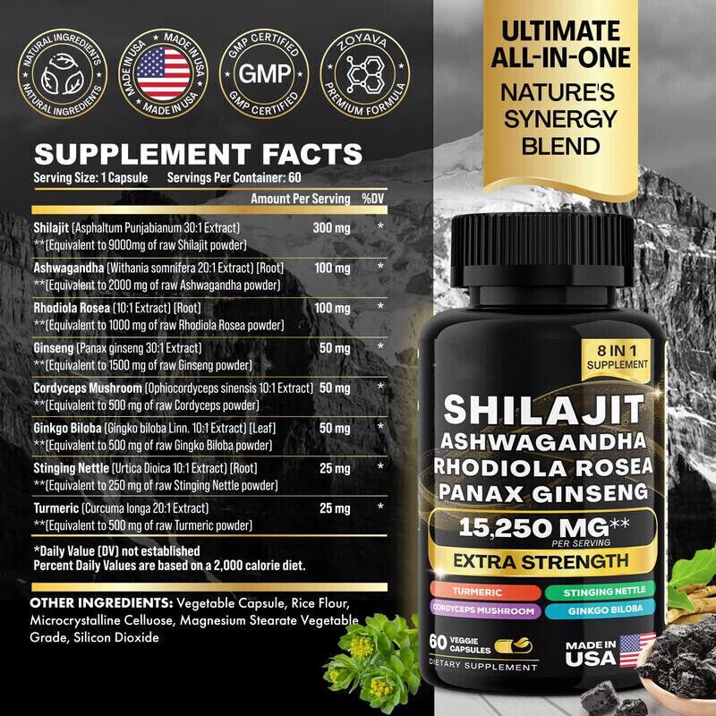 Omnipotent Nutrition Sea Moss & Shilajit (Black Seed Oil, Turmeric,