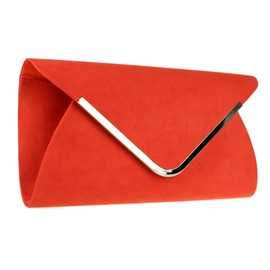 Girly Handbags Womens Envelope Clutch Bag (Scarlet)