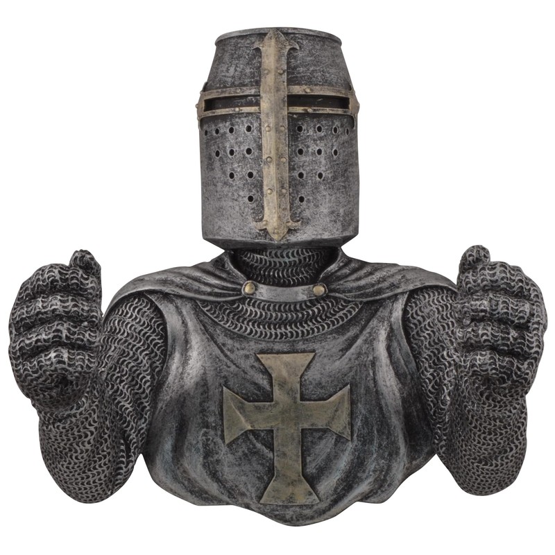 Crusader Toilet Roll Holder Bronze Silver with Plastic Holder Hand