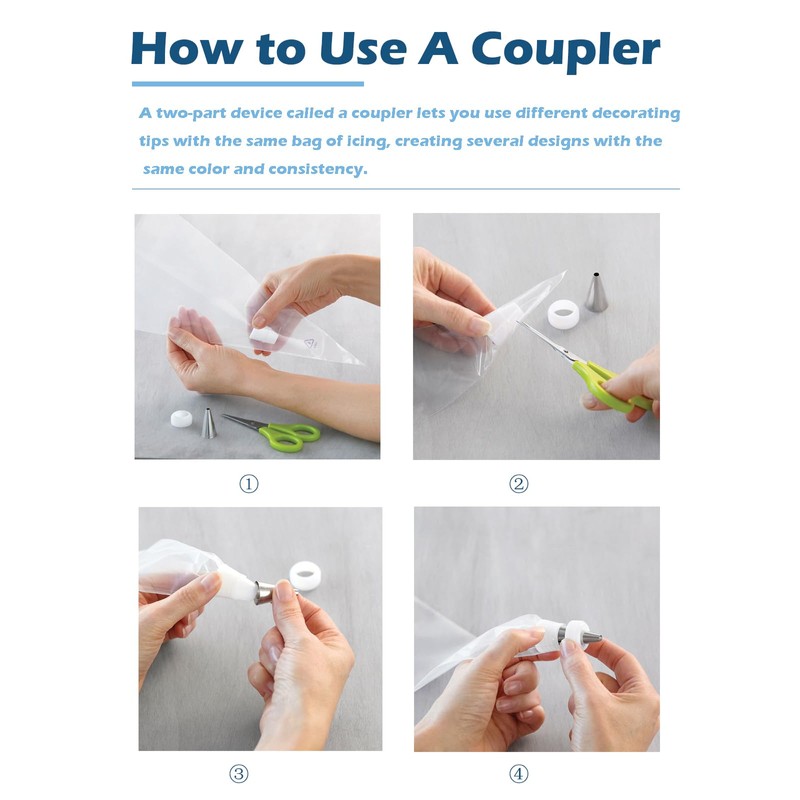 Small Icing Coupler for Piping Bags,20 Pcs Piping Nozzle Coupler