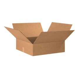 Aviditi 20206 Flat Corrugated Cardboard Box 20" L x 20" W x 6" H, Kraft, for Shipping, Packing and Moving (Pack of 15)